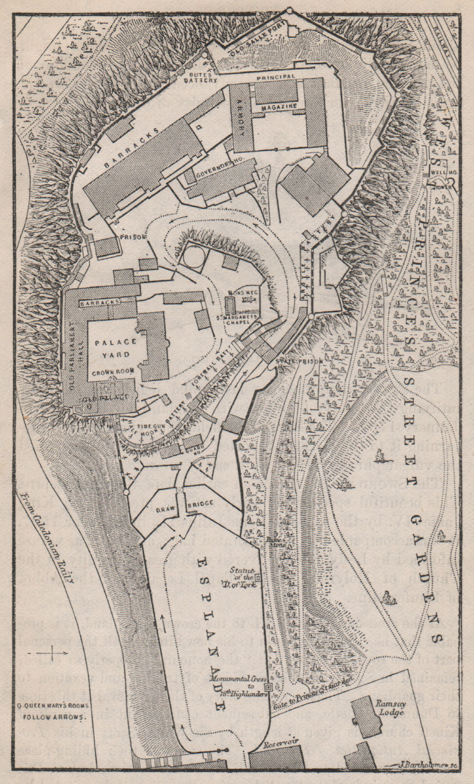 Ground plan of Edinburgh Castle. Scotland 1886 old antique map chart